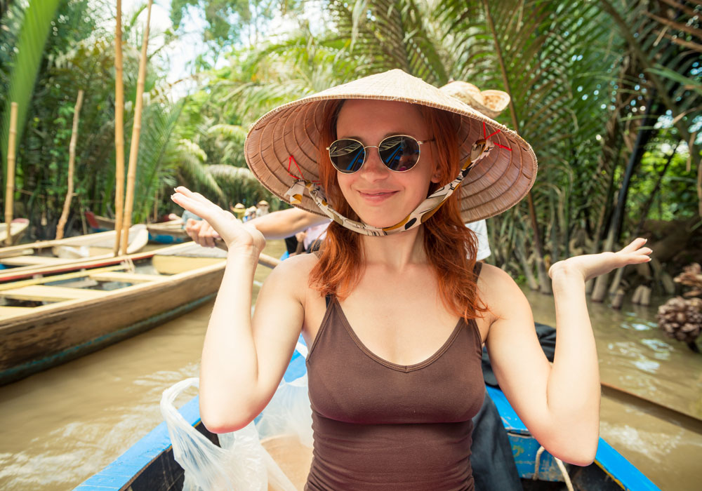 Vietnam Rundreise Der Reishut oder Kegelhut, die typische Kopfbedeckung in Vietnam!