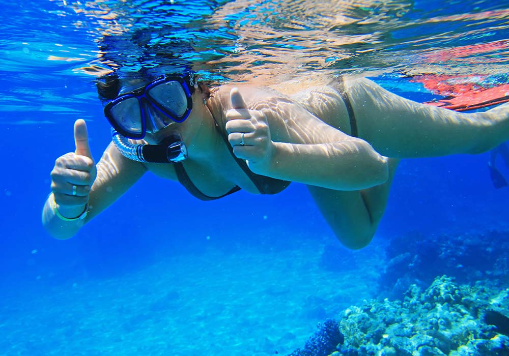 Schnorcheln Das glasklare Wasser ist optimal zum Schnorcheln.