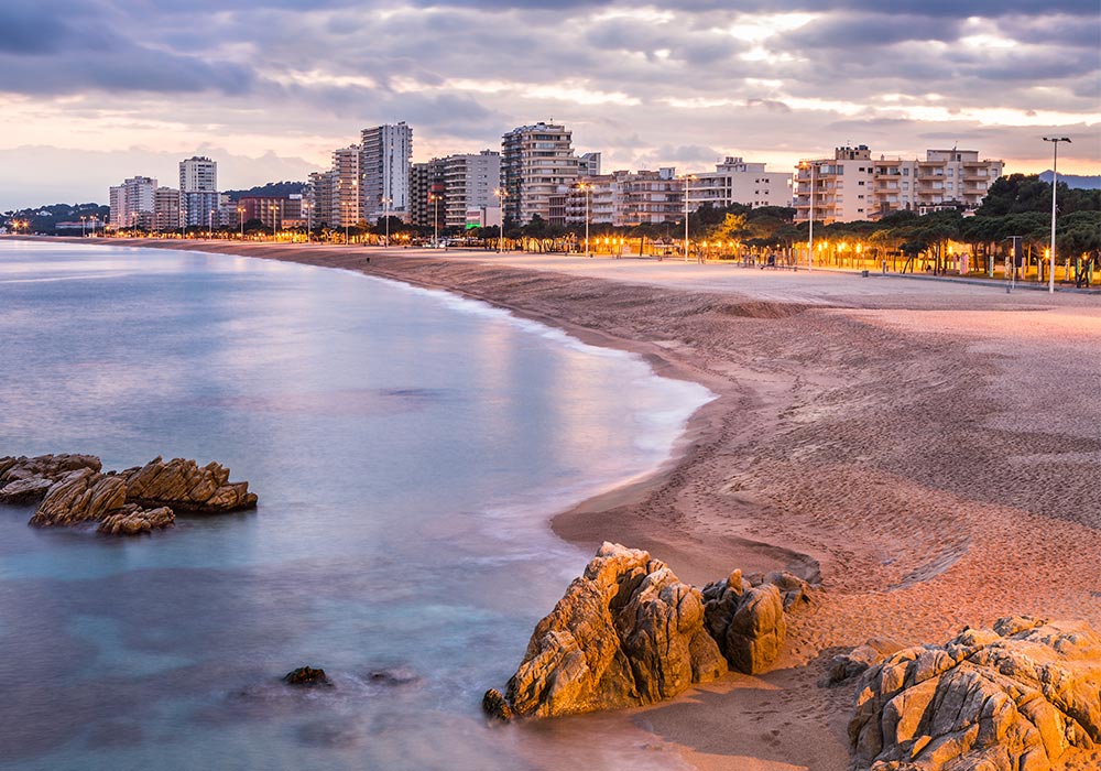 Playa de Aro Der lange Sandstrand von Playa, nur eine Minute vom Hotel entfernt.