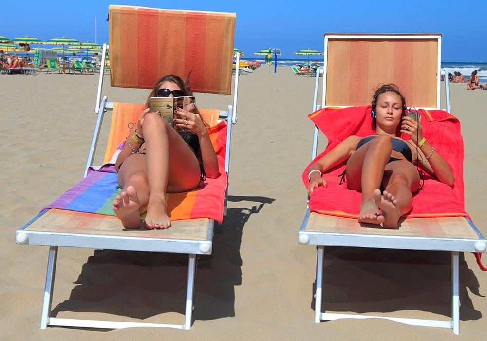 Rimini - ruf Bagno am Strand Die Sonne genießen am ruf Bagno. Und gratis WLAN gibt es auch!