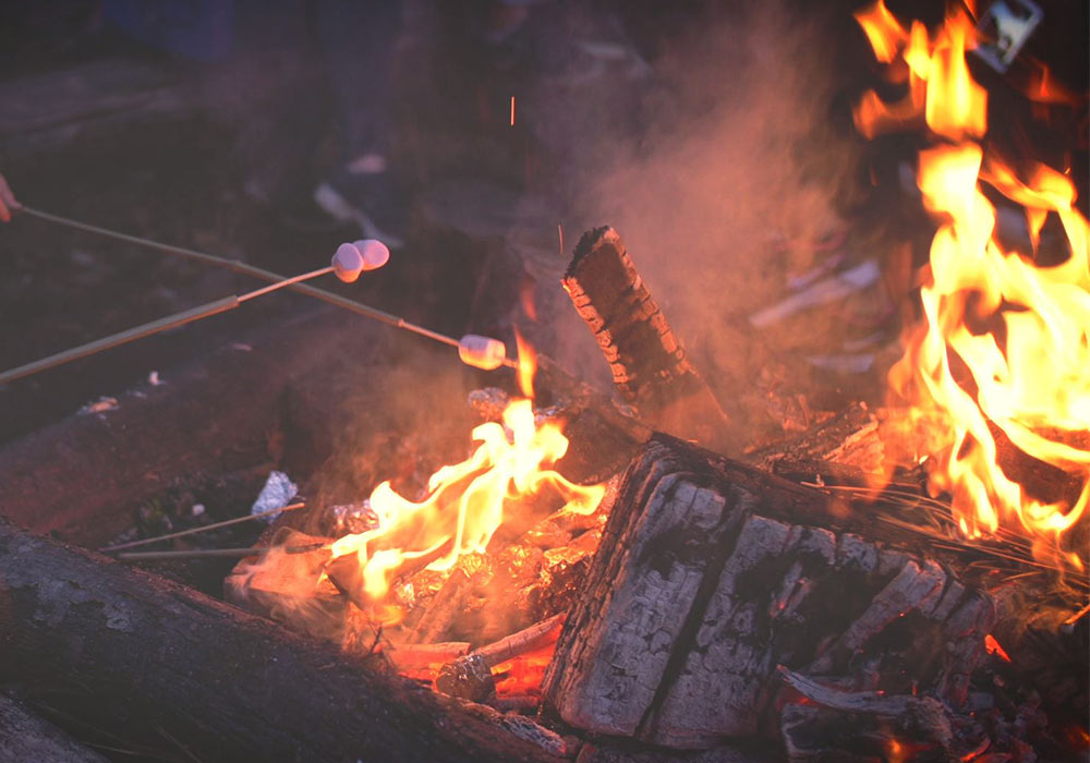 Teignmouth - Lagerfeuer Abends gibt es Lagerfeuer und Marshmallows.