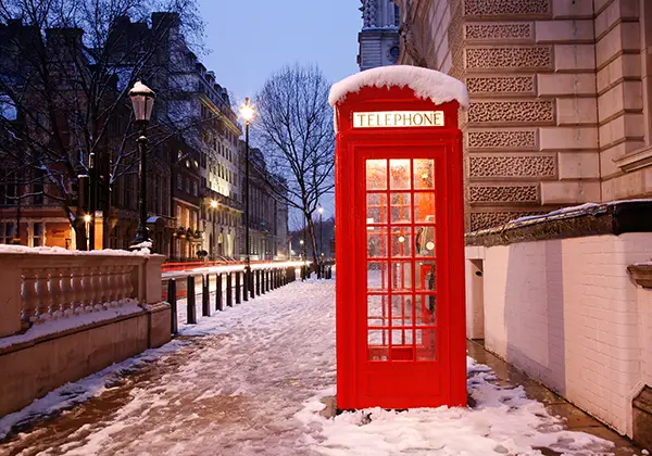 Telefonzelle Winter